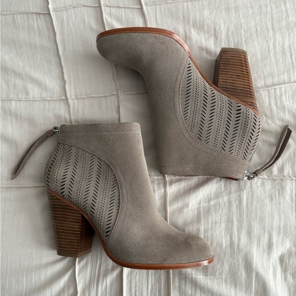 Coach Grey Suede Ankle Boots with Cutout Detail (Size 8B) - Picture 4 of 7